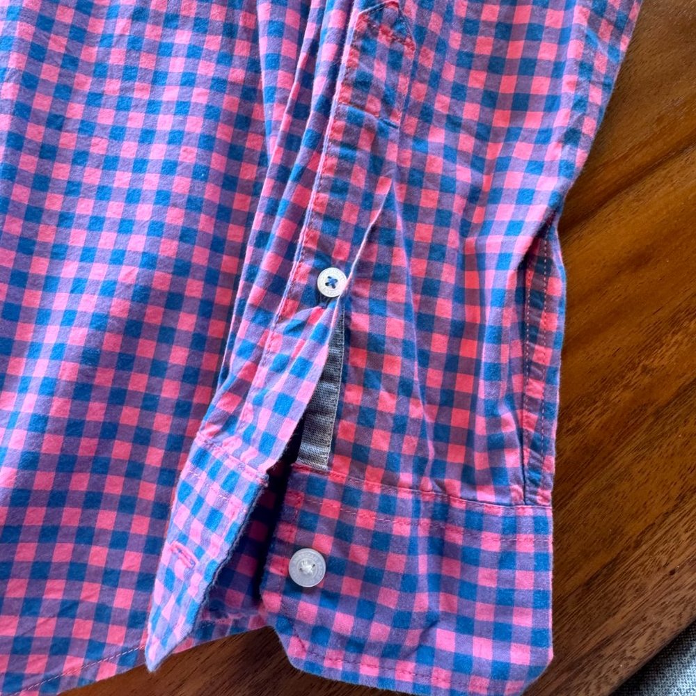 American Eagle Men's XXL Shirt Gingham Long Sleeve Seriously Soft Pink Blue - Picture 6 of 11